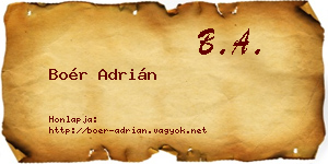 Boér Adrián névjegykártya